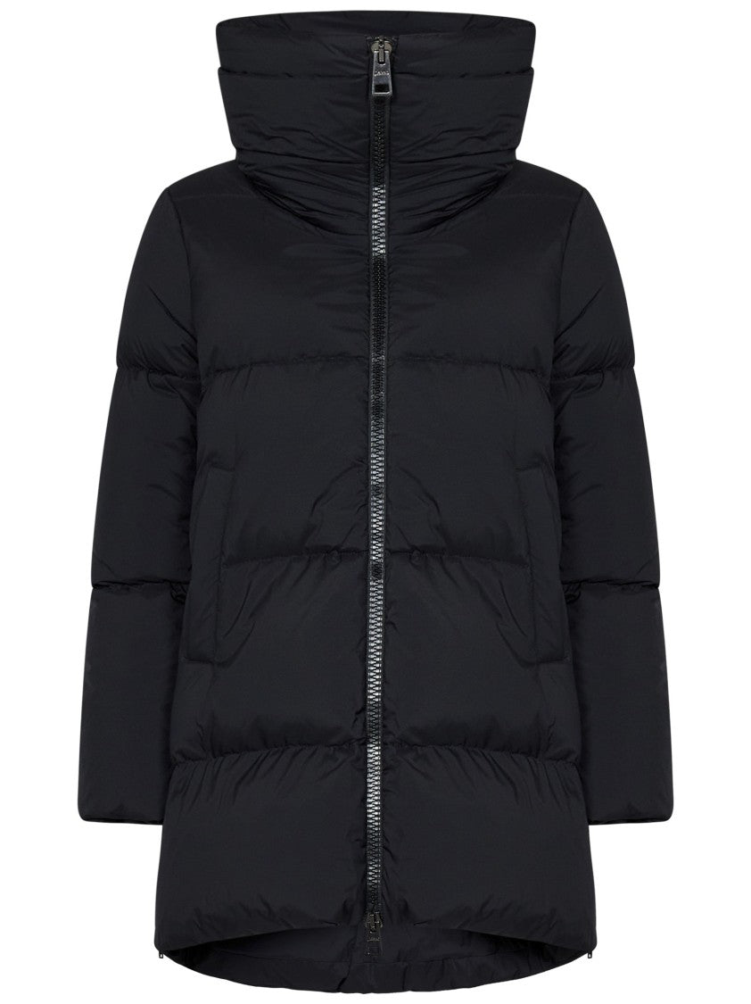 Herno Cape-Style Midi Down Jacket Funnel Collar