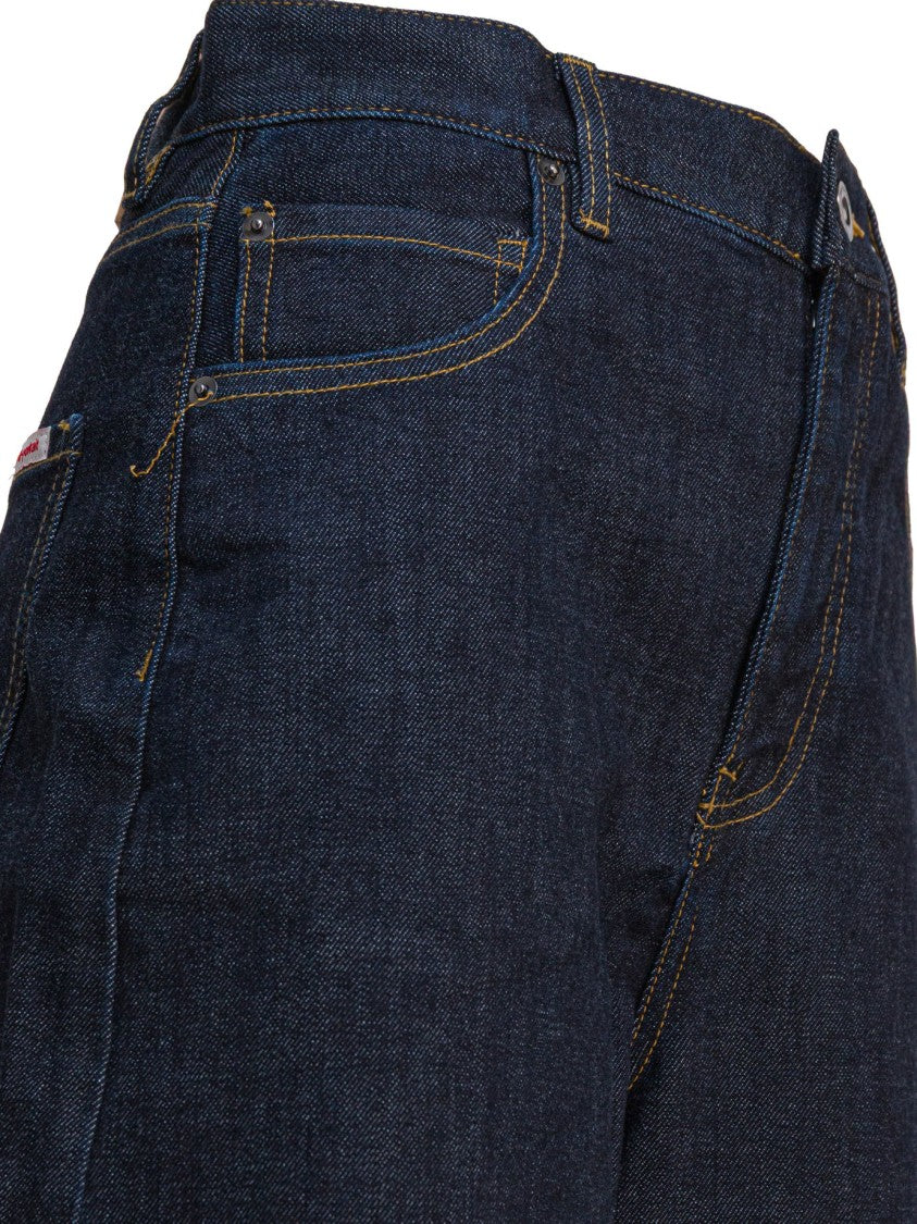 Self-Portrait Dark Indigo Barrel Leg Jeans