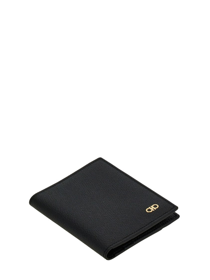 Ferragamo Textured Bi-Fold Micro Gancio Wallet