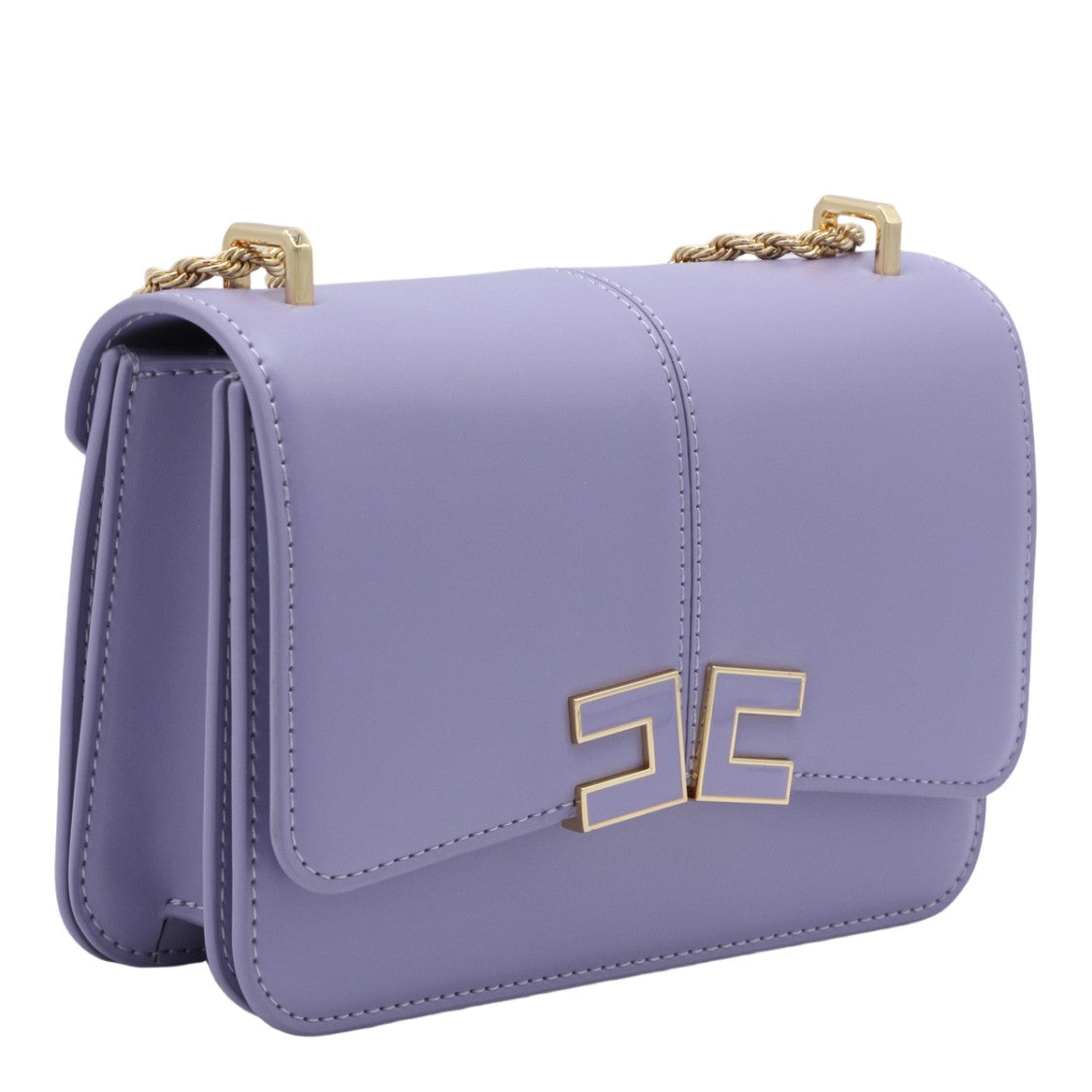 Elisabetta Franchi Structured Lilac Bag With Minimalist Design