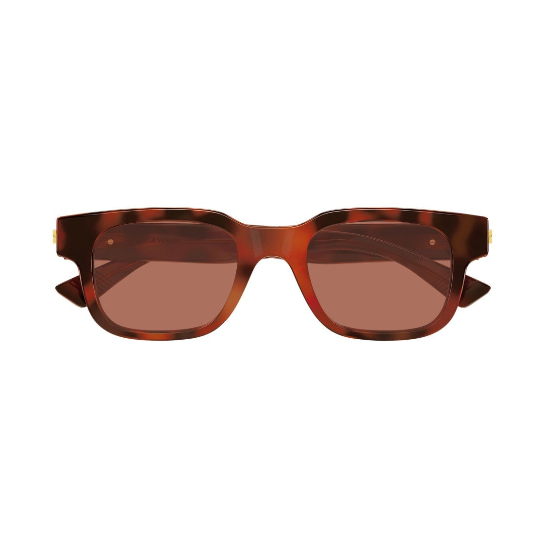 Bottega Veneta Bv1411s Tortoiseshell Pattern Bold Rectangular Sunglasses