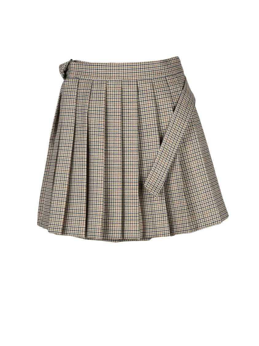 Ami A. Mattiussi Mini Pleated Skirt With Wrap Closure And Structured Waistband