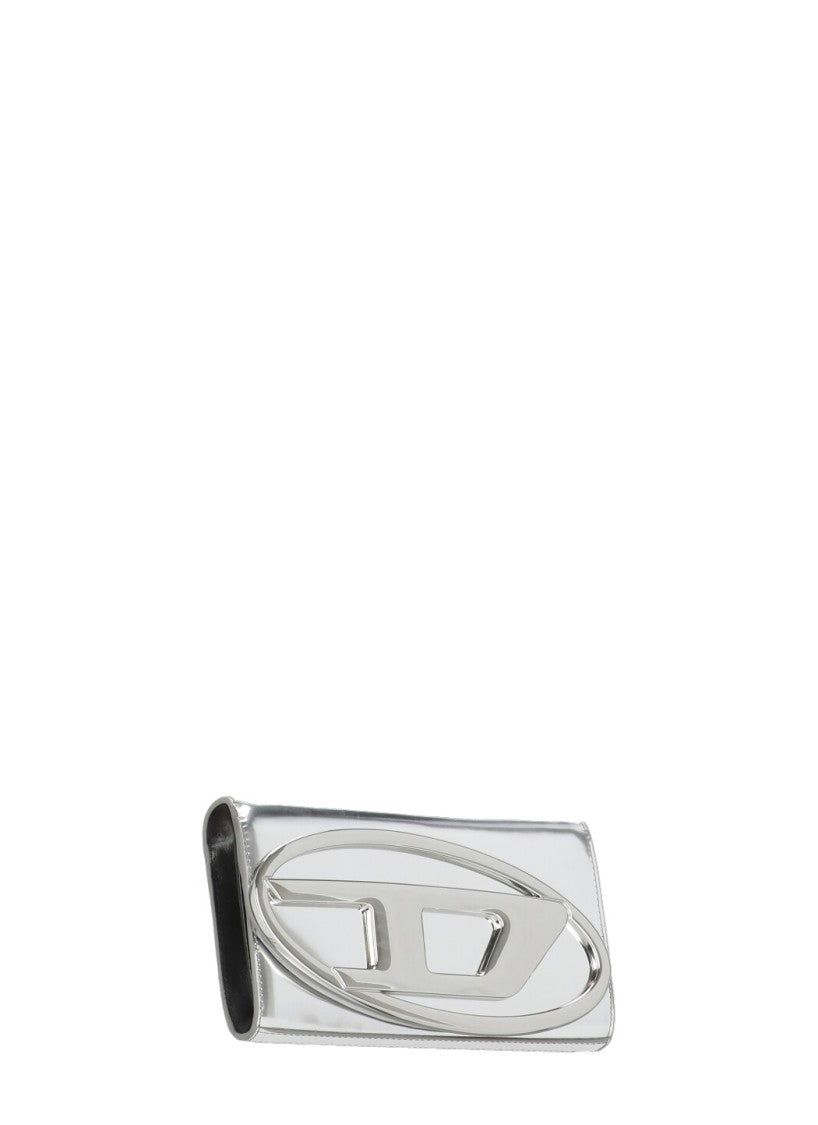Diesel Reflective Silver Mirror Leather Diesel Wallet