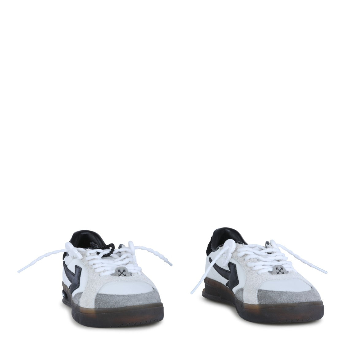 Off-White White And Black Leather Sneakers