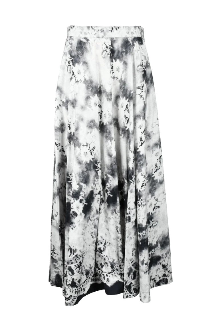 Msgm Long Skirt - White/Black