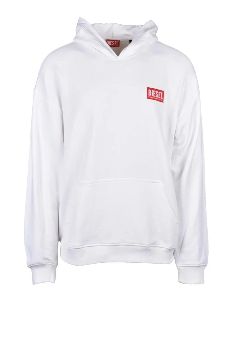 Diesel White Cotton Men's Hoodie Sweatshirt