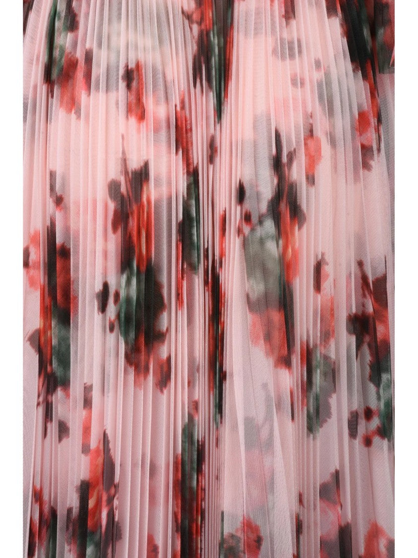 Philosophy Di Lorenzo Serafini Multicolor Floral Tulle Wrap Midi Dress