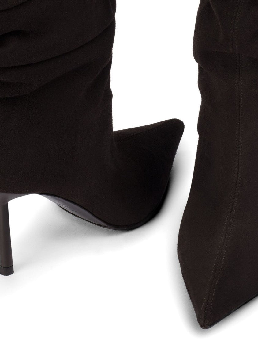 Le Silla Mid-Calf Slouchy Boots With Pointed Toe And Stiletto Heel