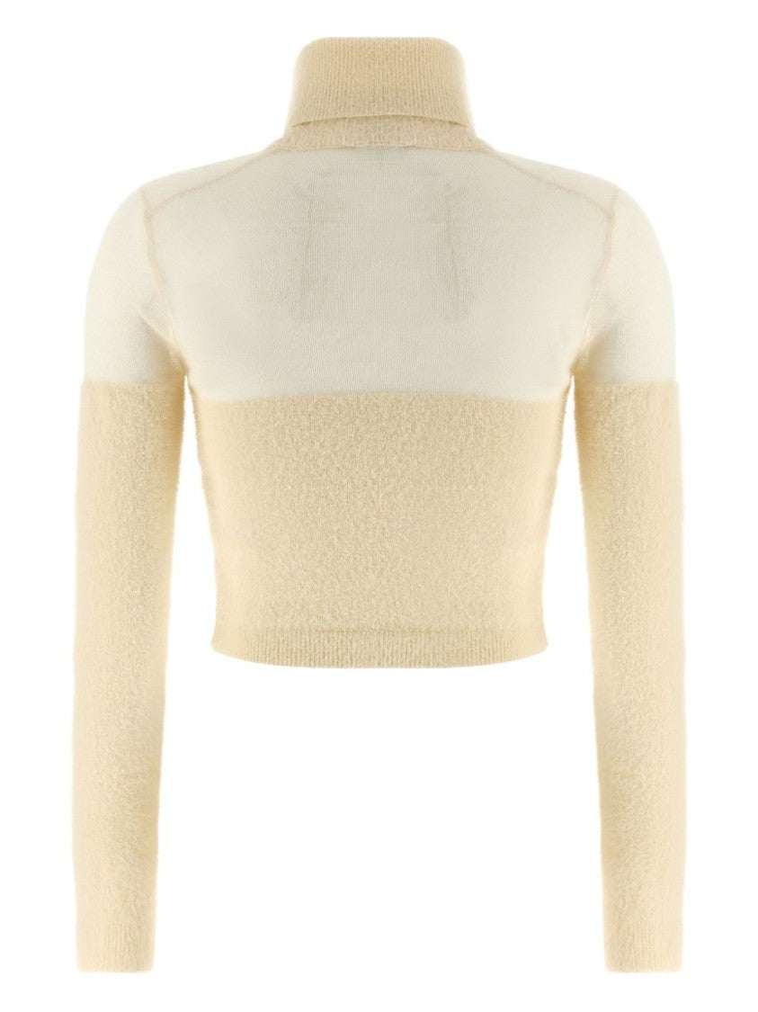Elisabetta Franchi Cropped Sweater With High Turtleneck