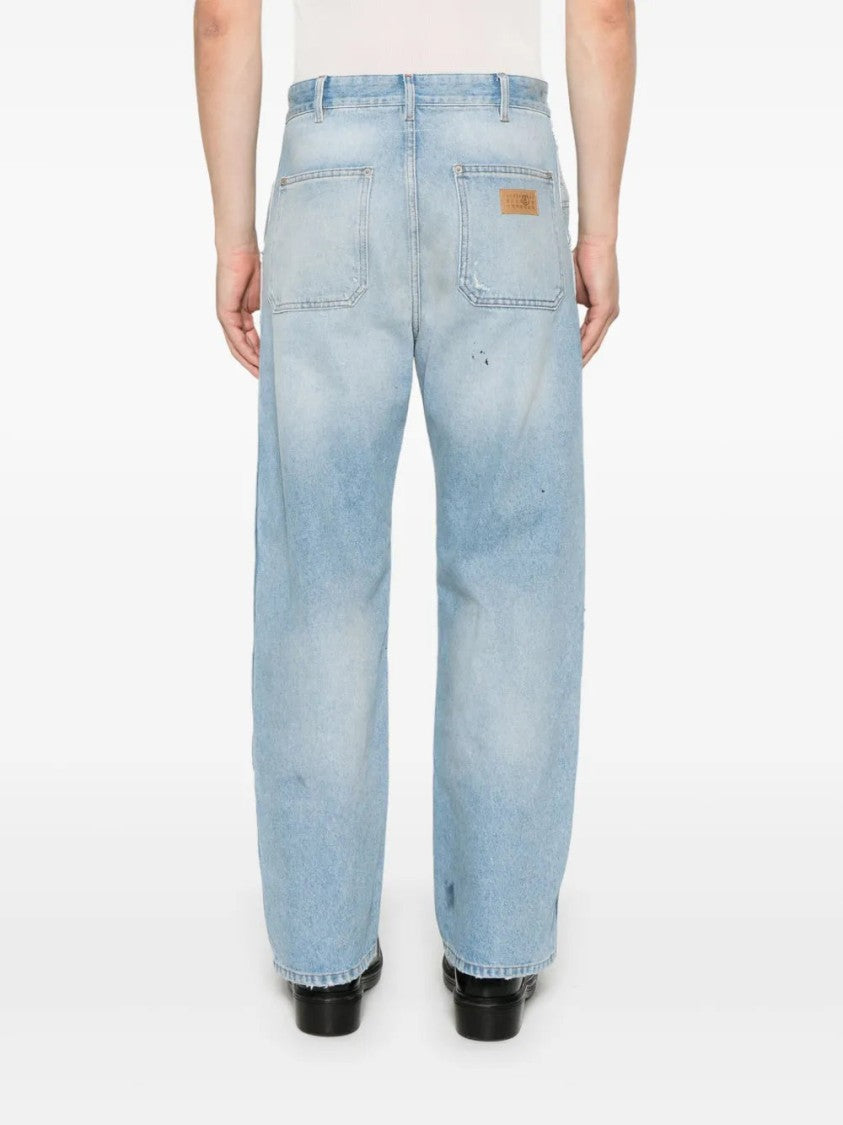 Mm6 By Maison Margiela Indigo Blue Distressed Jeans