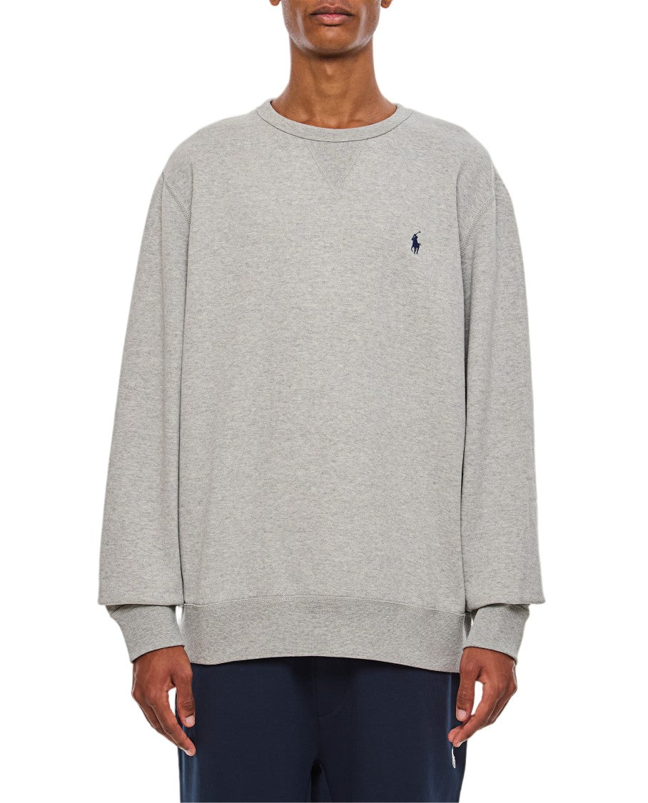 Polo Ralph Lauren Heather Grey Long Sleeve Sweatshirt With Embroidered Logo