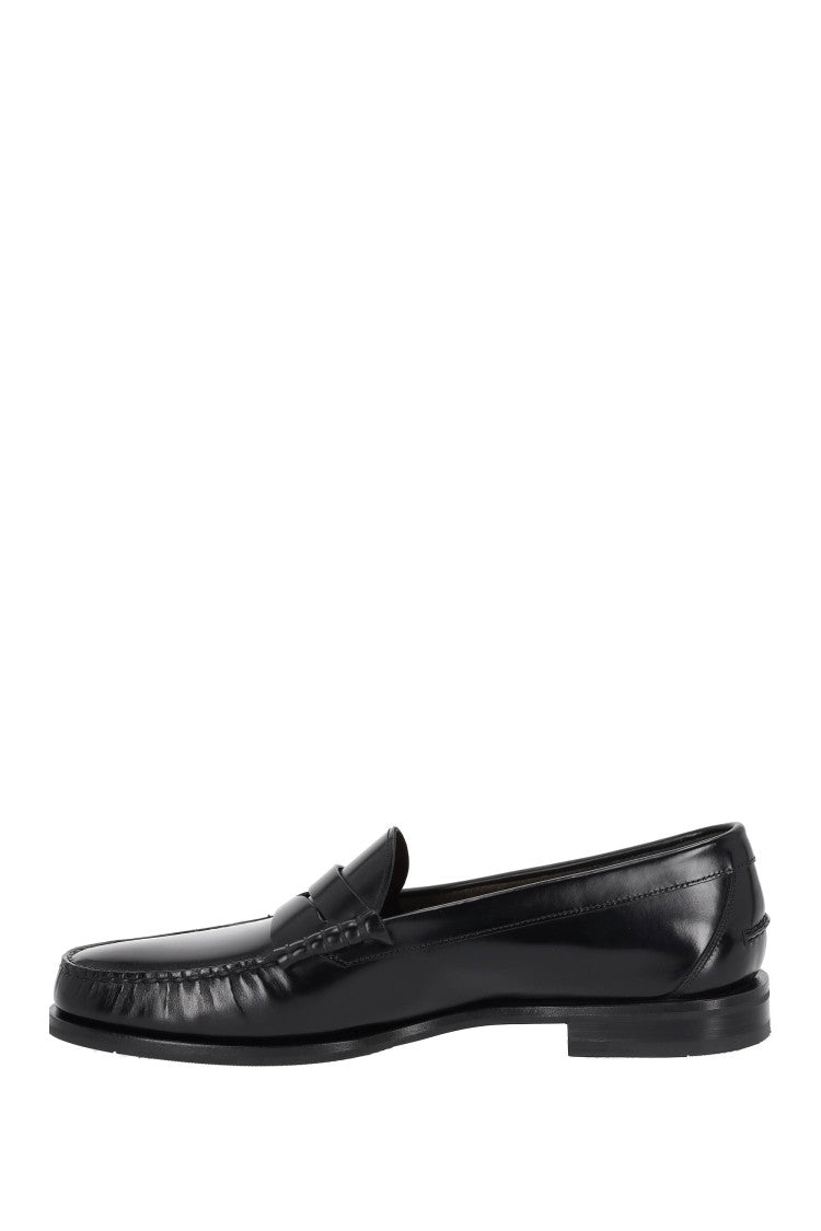 Santoni Calf Leather Penny Loafers