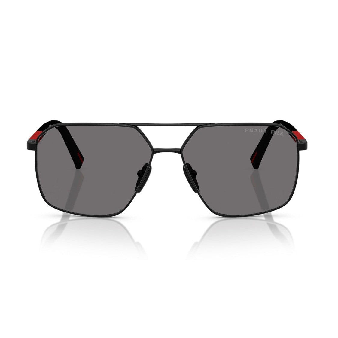 Prada Linea Rossa Black Ps A50s Metal Rectangular Sunglasses