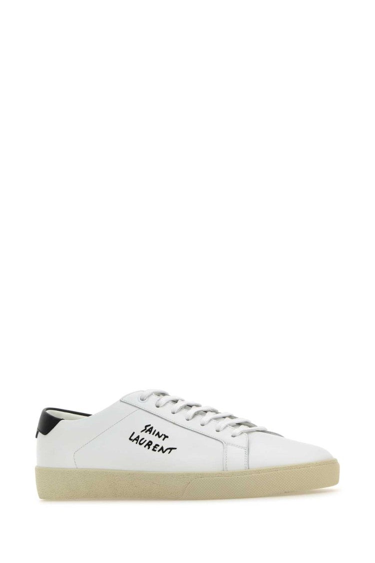 Saint Laurent White Leather Court Sl/06 Sneakers