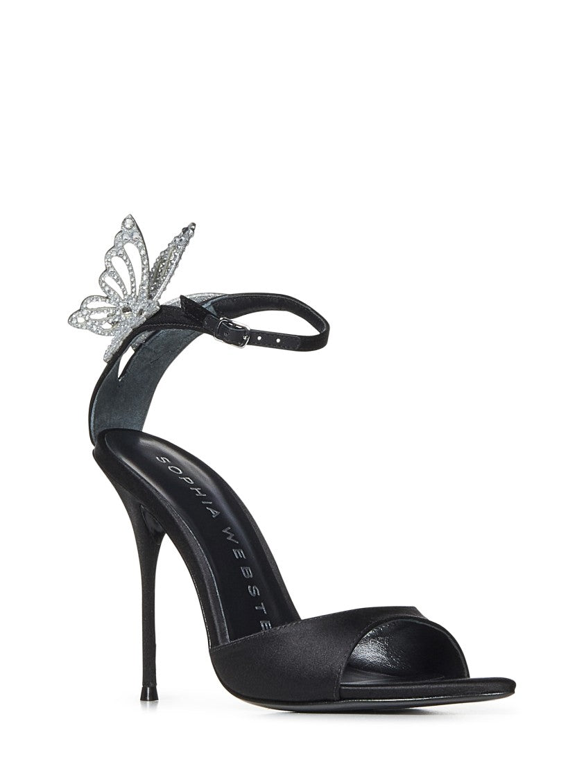 Sophia Webster Stiletto Heel Sandals With Crystal Butterfly Accent