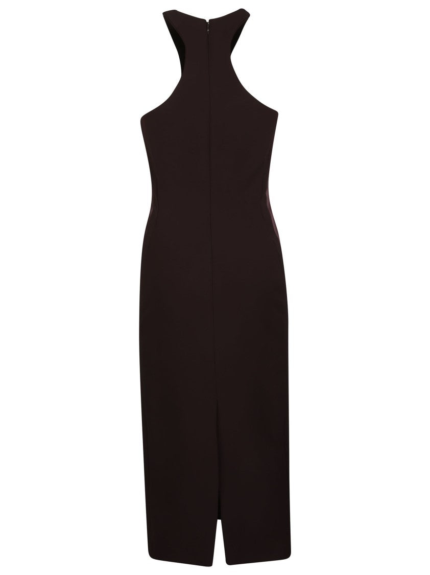 Elisabetta Franchi Halter Neckline Body Hugging Midi Dress