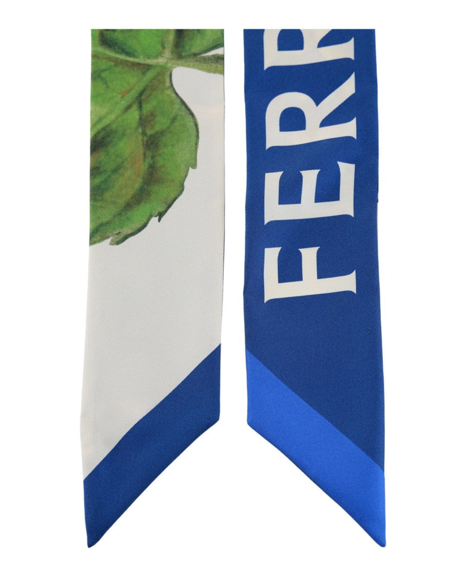 Ferragamo Wild Blueberry-Print Silk Bandeau