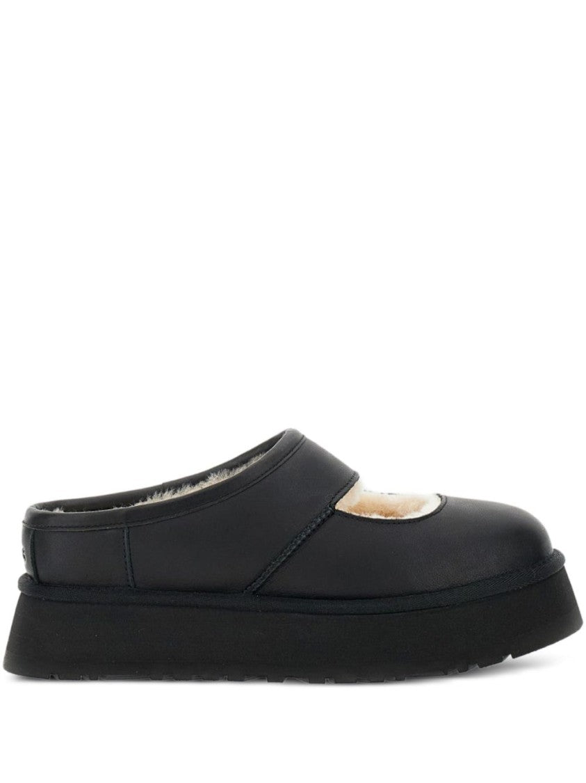 Ugg Black Leather Platform Sandals