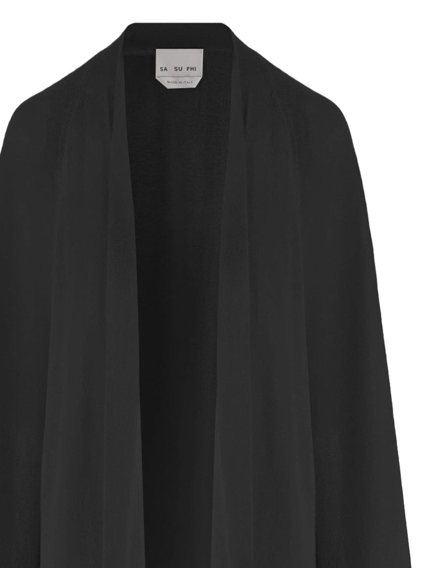 Sa Su Phi Long Open Cashmere And Silk Knit Cardigan