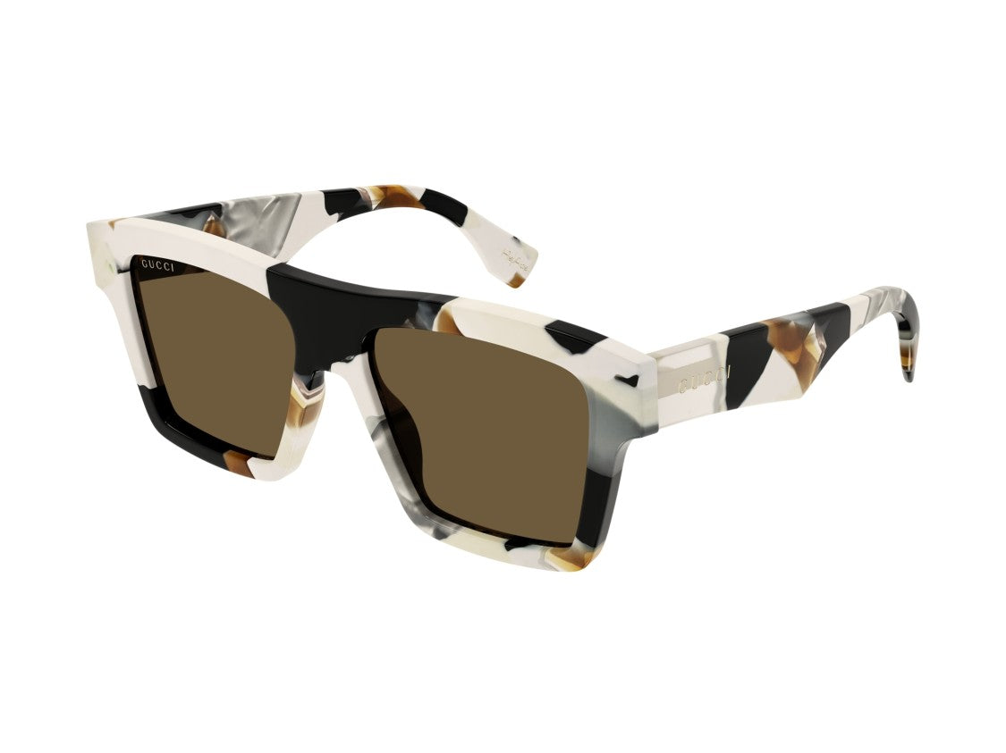 Gucci Gg1623s Marbled Bold Oversized Square Sunglasses