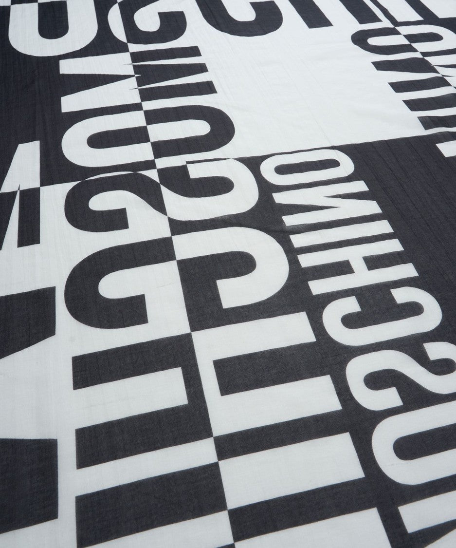 Moschino Silk Blend Scarf With Logo