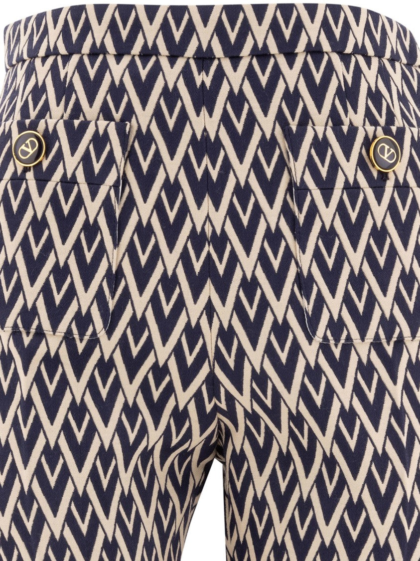 Valentino Tailored Trousers With Bold Geometric Pattern