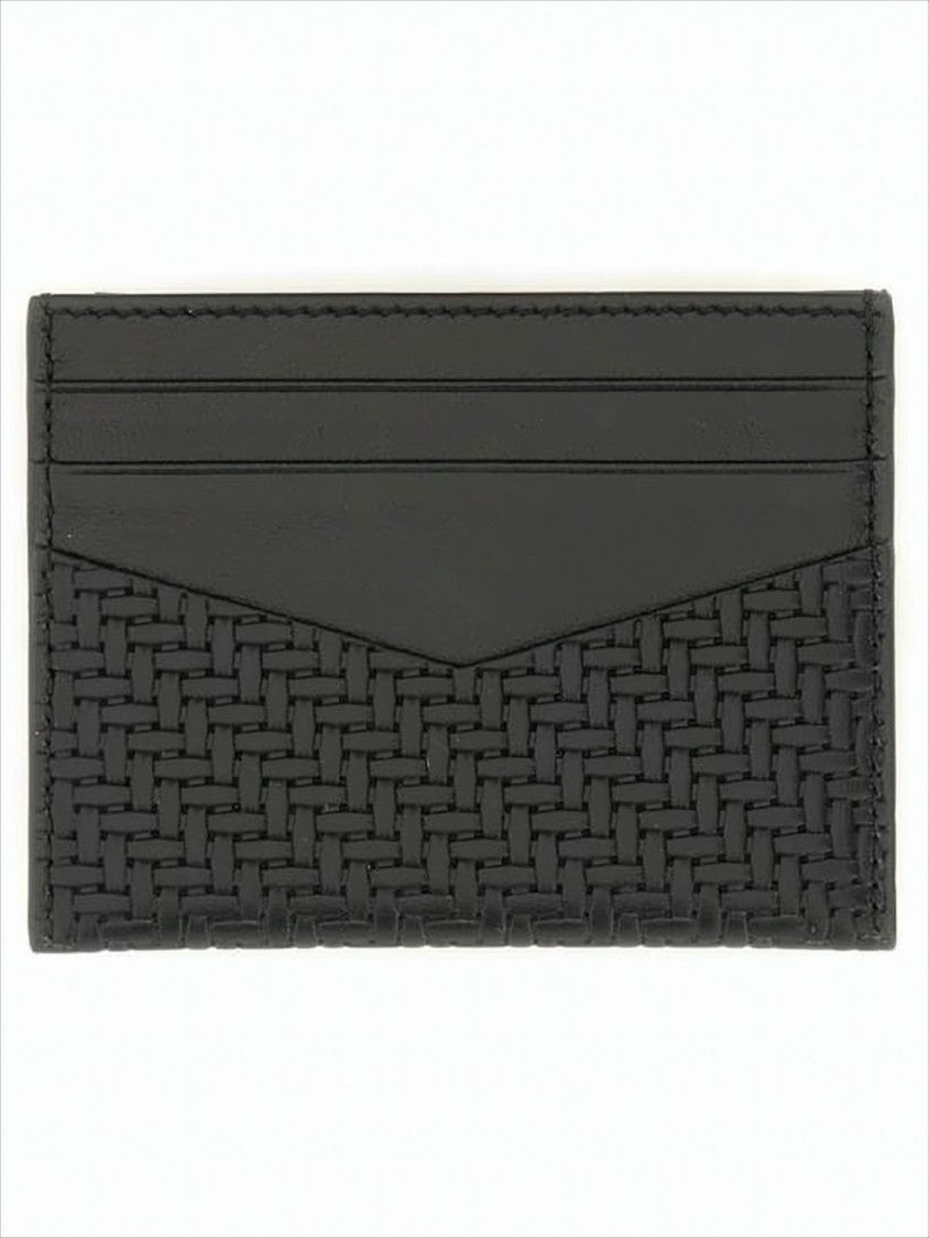 Givenchy Woven Textured Card Wallet With Metallic Logo Detail