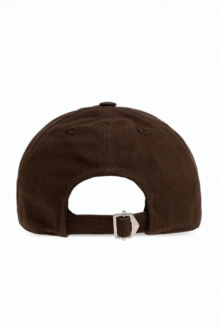 Isabel Marant Structured Brown Cotton Baseball Cap With Embroidered Logo