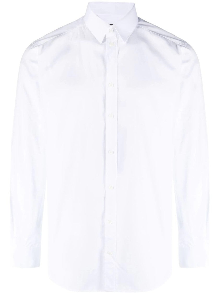 Dolce & Gabbana Fitted White Italian Collar Cotton Shirt