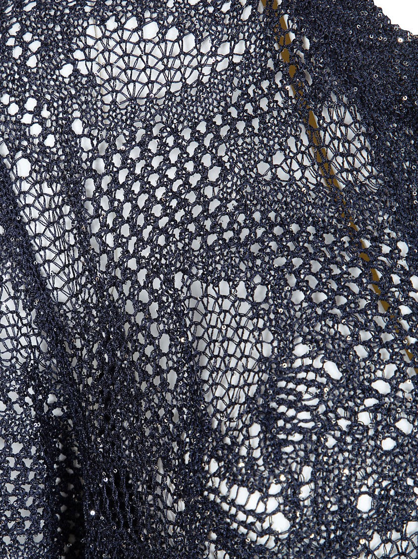 Fabiana Filippi Open-Knit Cardigan With Subtle Sequin Embellishments
