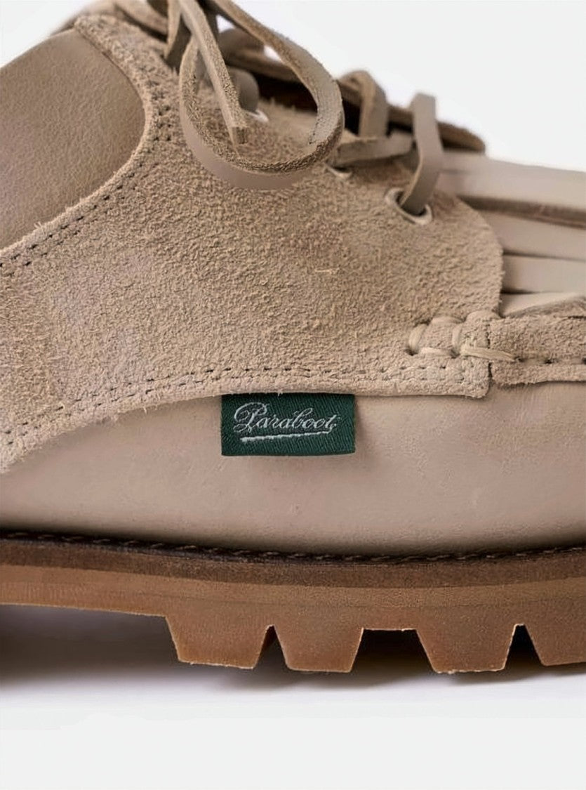 Paraboot Leather Lace-Up Shoes With Moccasin Toe And Rubber Sole