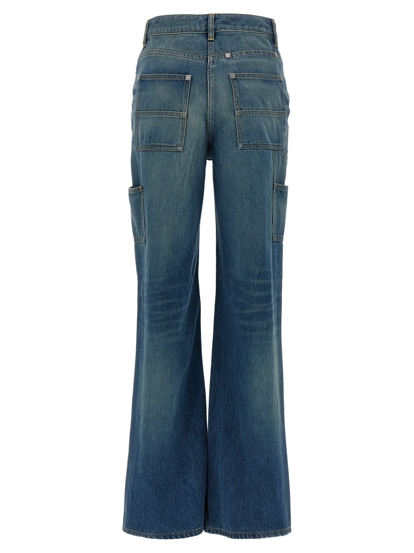 Givenchy Wide Leg Denim Jeans With Flap Detail