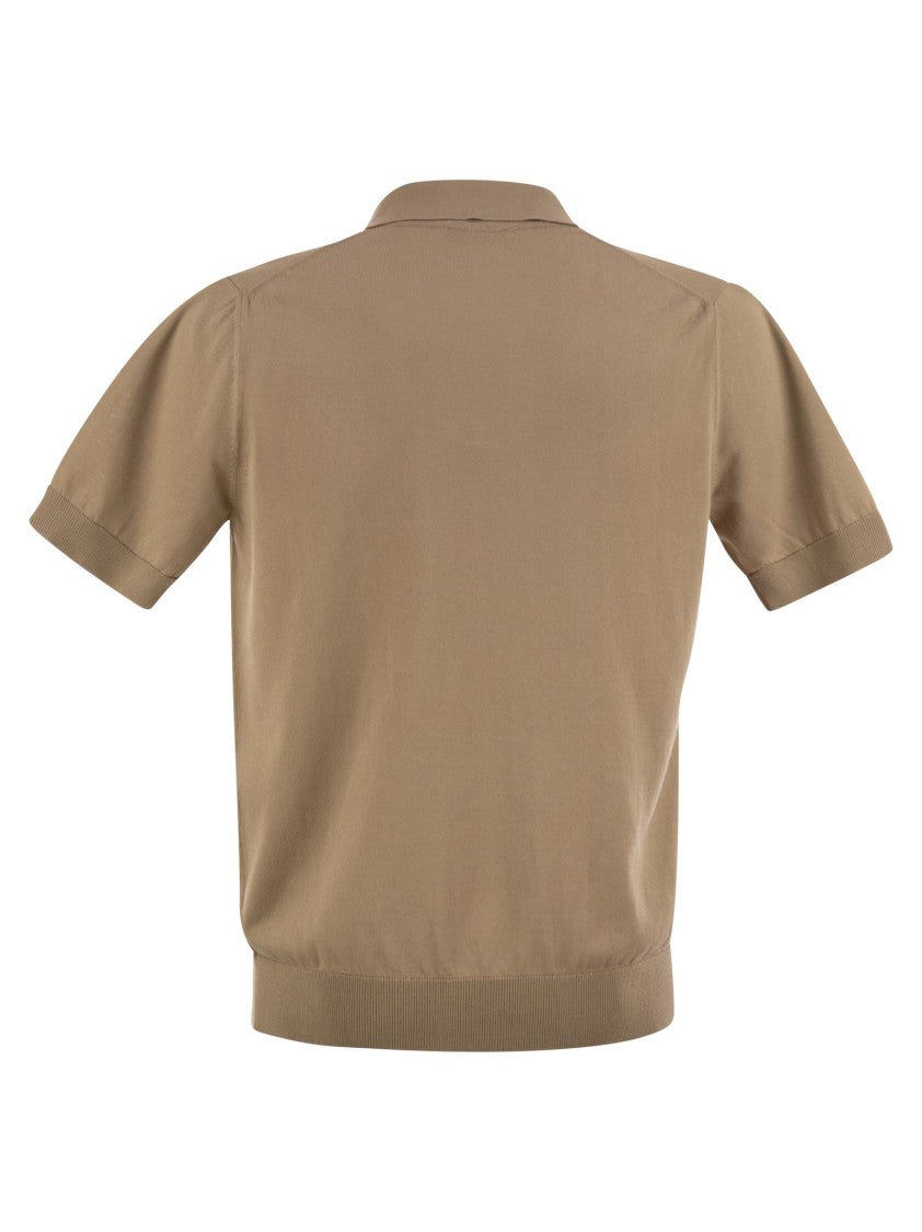 Peserico Polo Shirt In Pure Cotton Yarn