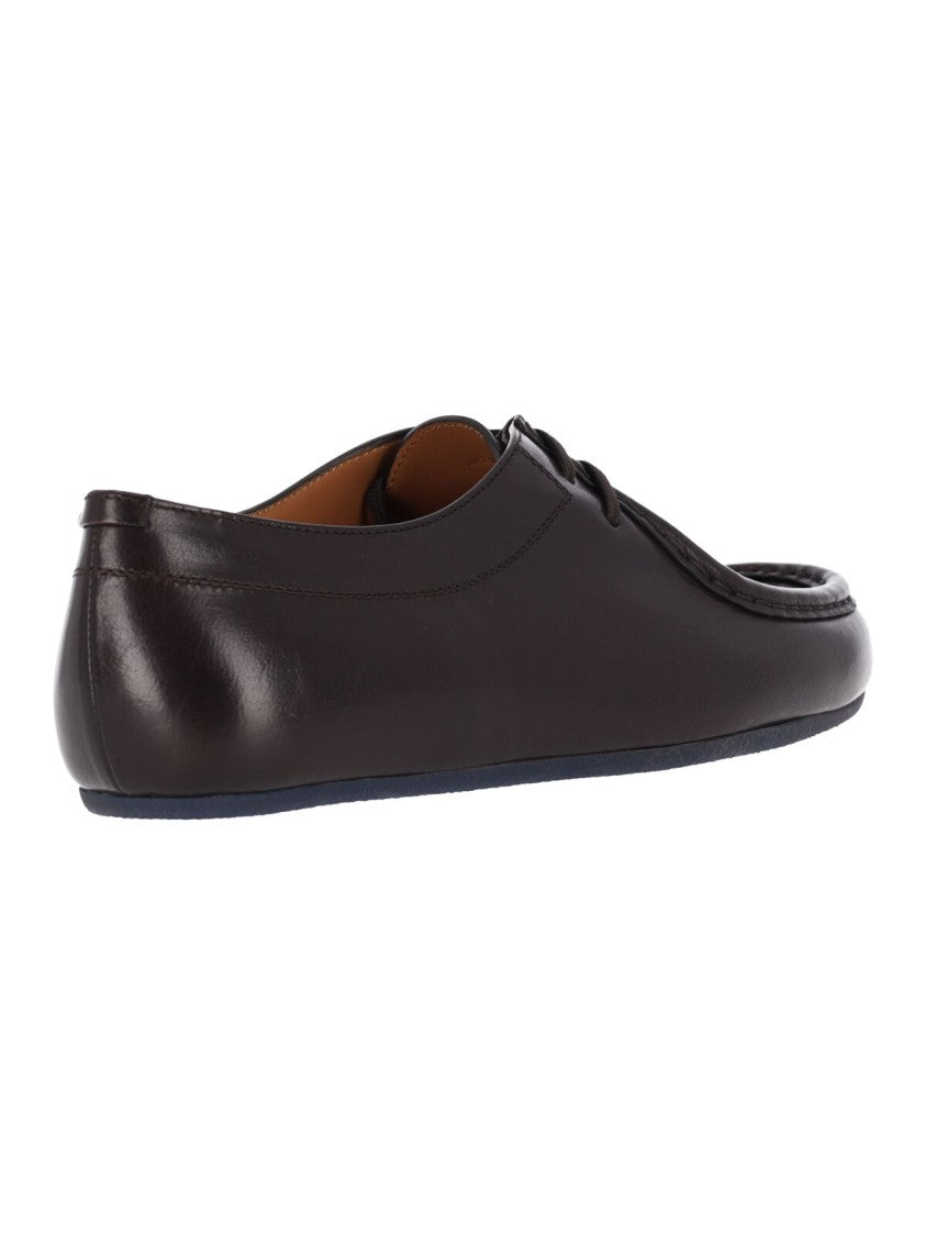 Jil Sander Brown Hood Calfskin Flat Shoes