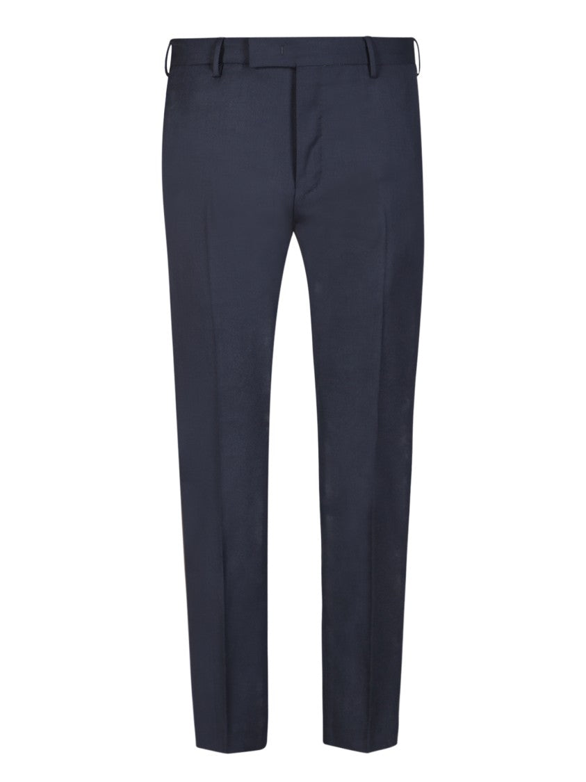 Pt Torino Blue Tailored Cut Trousers