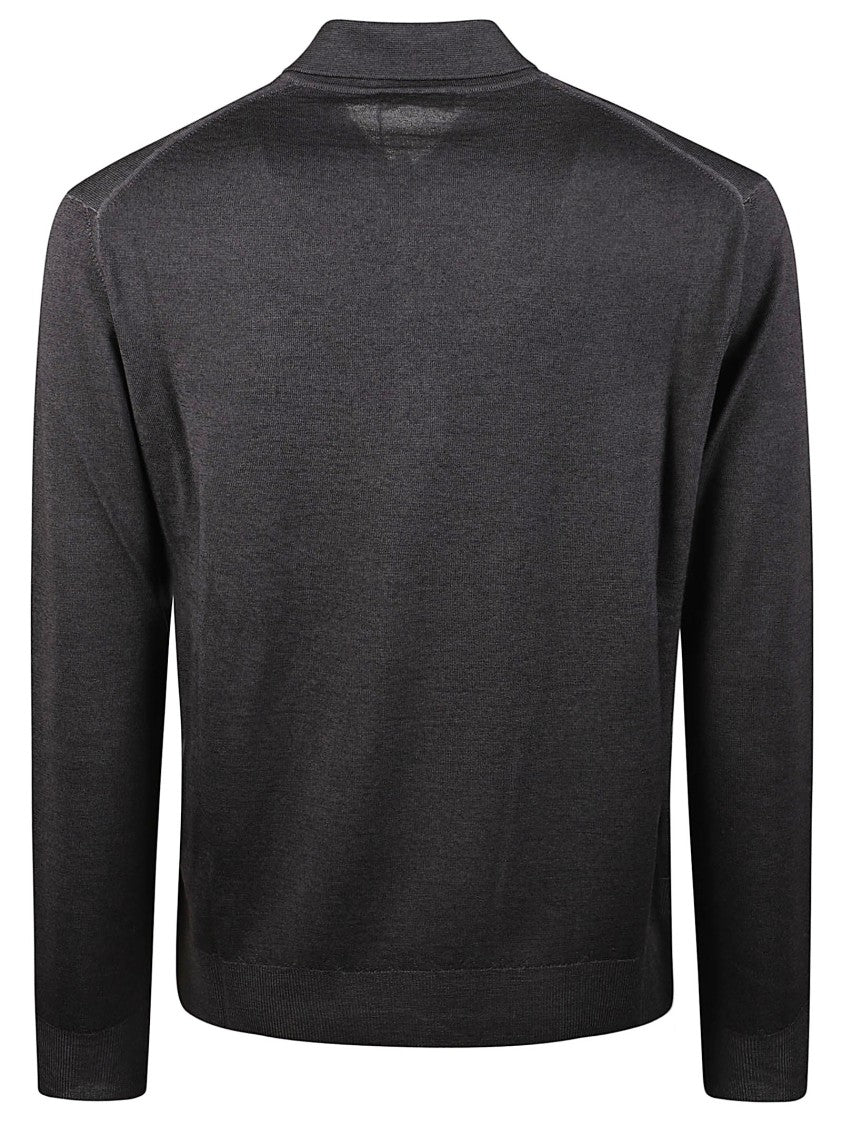Altea Classic Polo Neck Button-Placket Virgin Wool Sweater