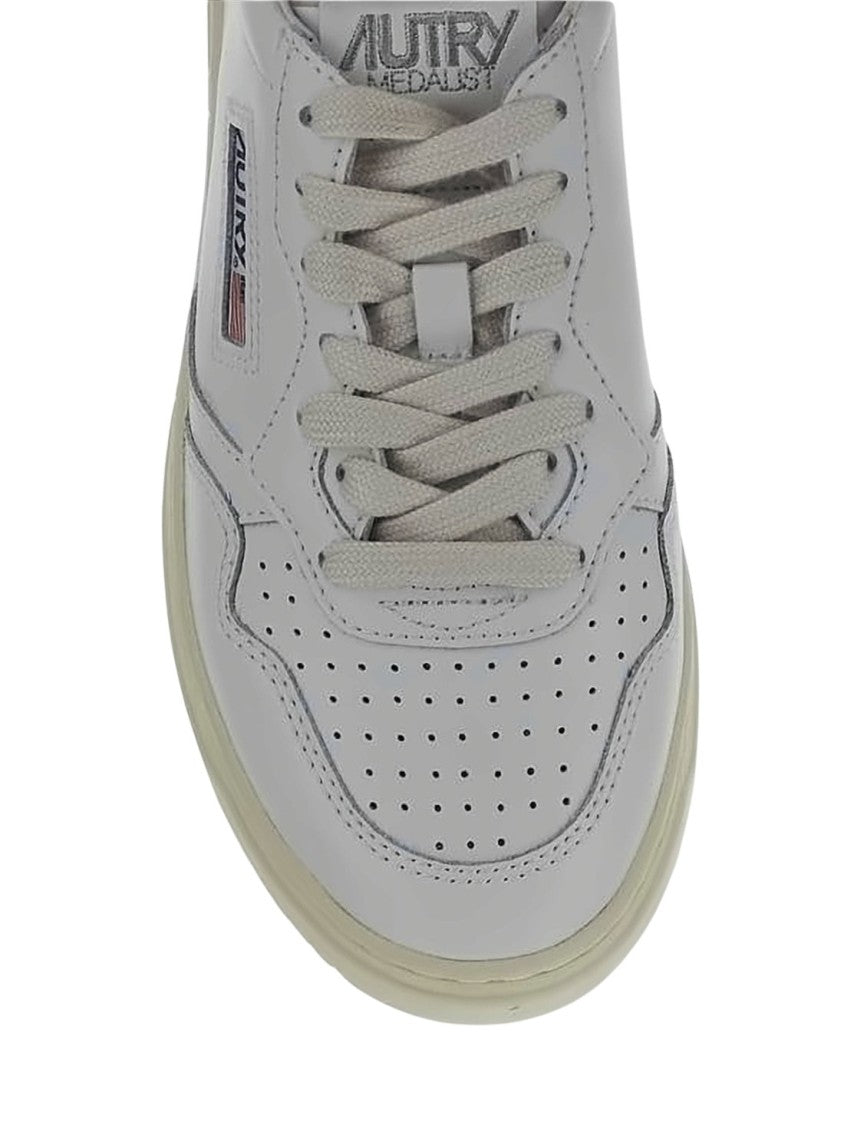 Autry Low-Top Leather Sneakers With Perforated Detailing