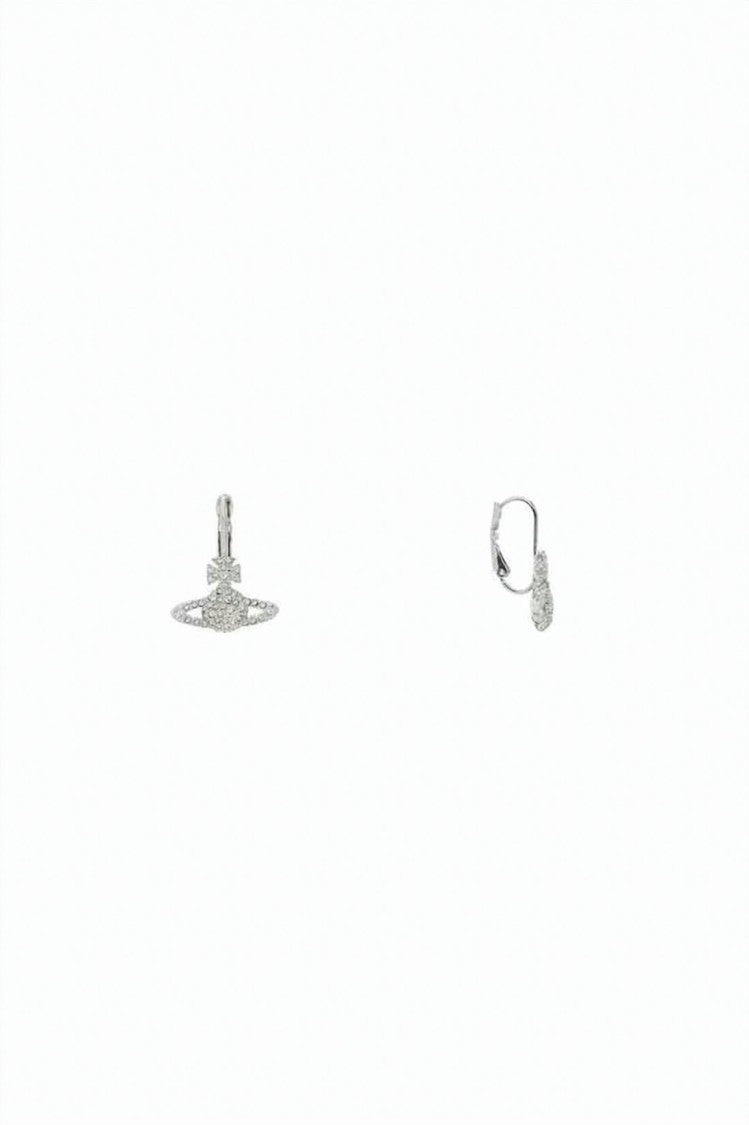 Vivienne Westwood Orb-Shaped Platinum Crystal Brass Earrings
