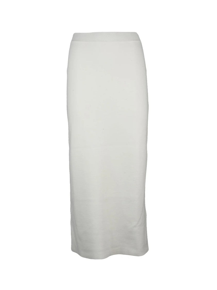 19.70 Nineteen Seventy Knit Pencil Skirt With Elastic Waistband And Back Slit