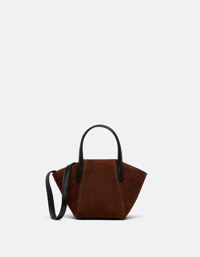 Dondup Compact Brown Suede Mini Bag