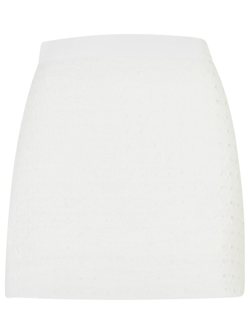 Casablanca White Cotton Blend Miniskirt