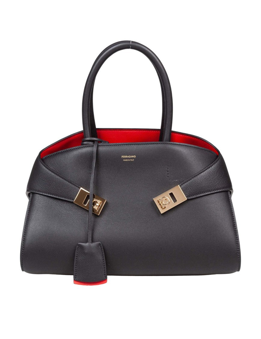 Salvatore Ferragamo Hug Th M Handbag In Black Leather