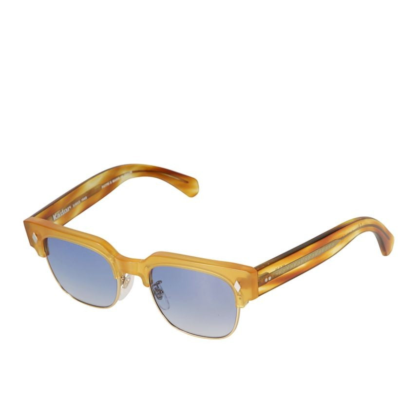 Kador Tobako Cm Translucent Amber-Brown Rectangular Sunglasses
