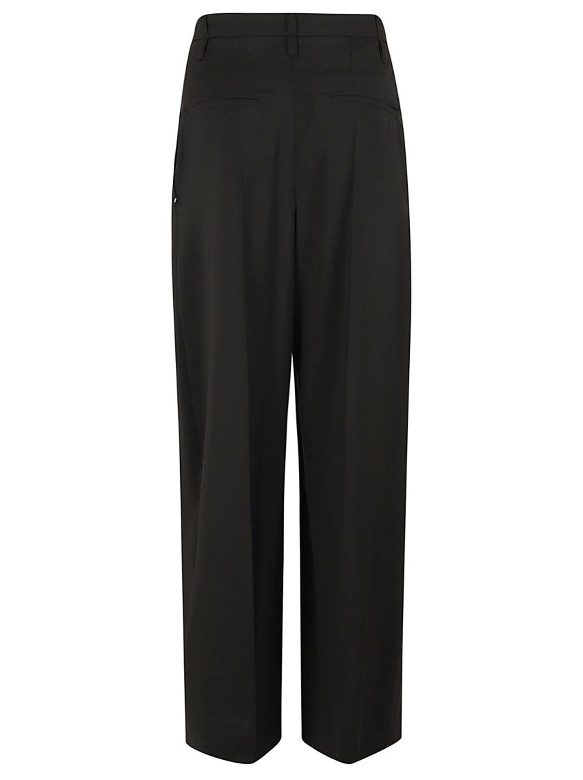Max Mara Wide-Leg Trousers With Double-Front Darts And Belted Design