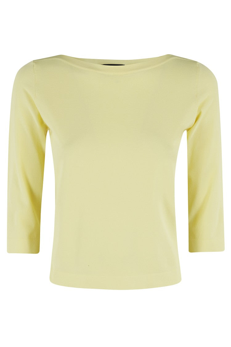 Roberto Collina Three-Quarter Sleeves Boxy Fit Top With Boat Neckline