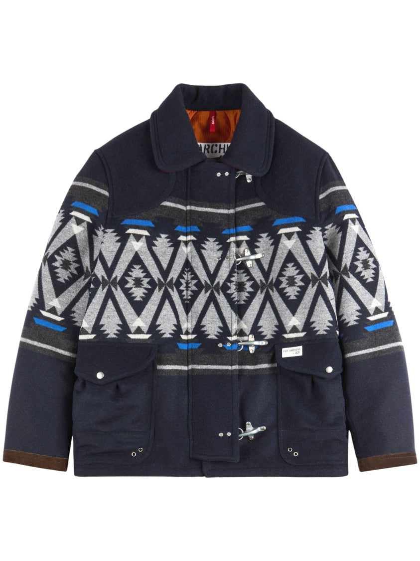 Fay Yateh 4 Ganci Jacquard Jacket With Structured Collar