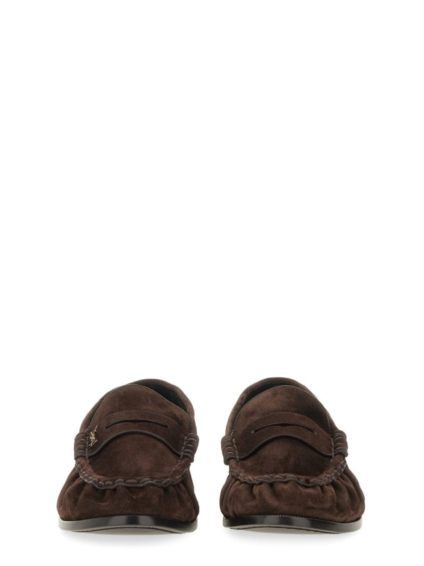 Saint Laurent Moccasin Loafers In Rich Suede Finish