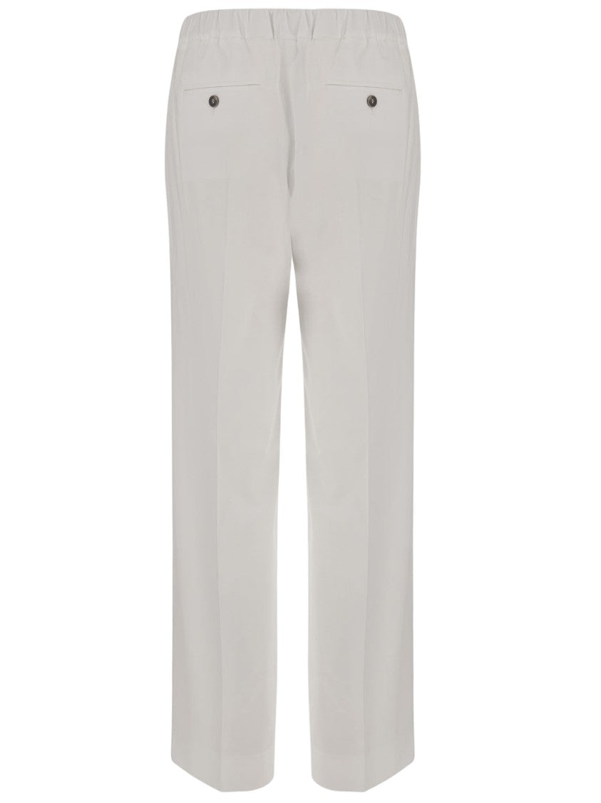 Ql2 Tailored Wide-Leg Cotton Trousers With Concealed Closure