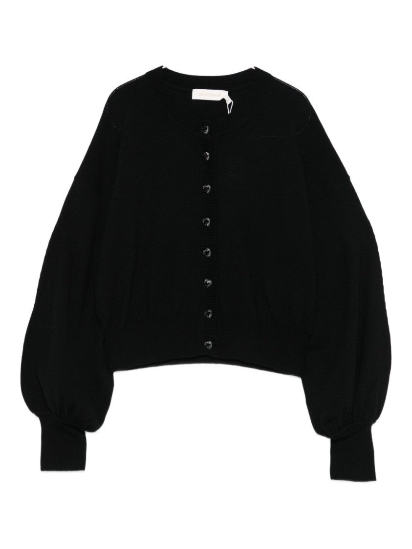 Zimmermann Cropped Merino Wool Sweater With Balloon Sleeves