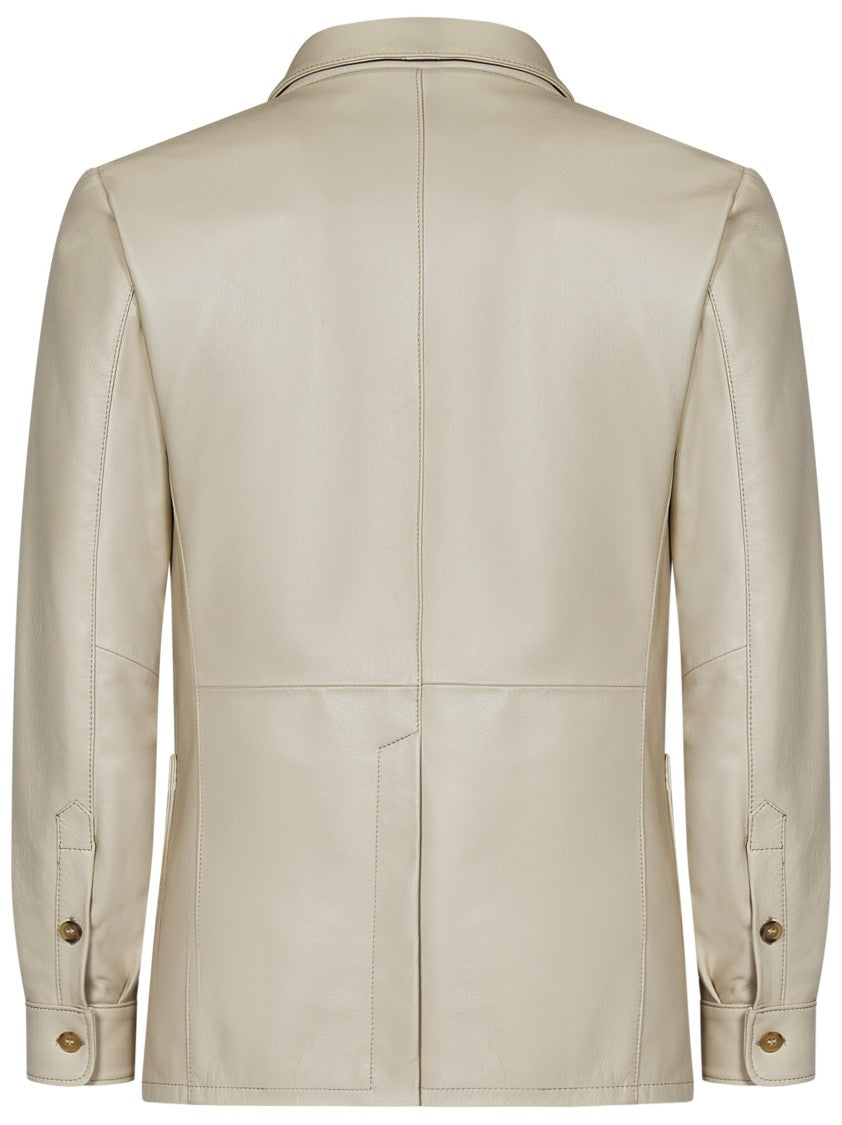 Franzese Collection Tailored Beige Leather Jacket
